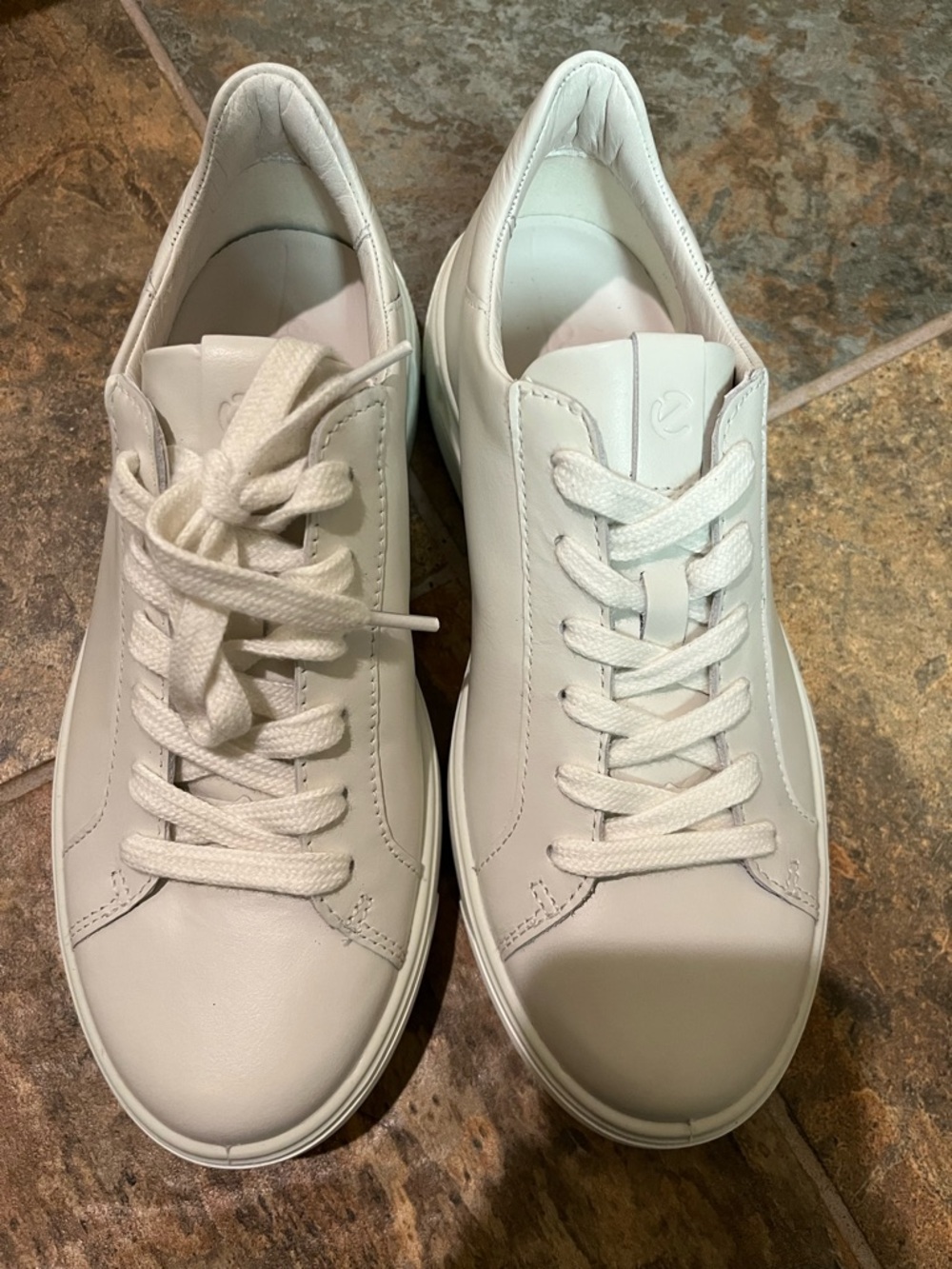 Ecco White Leather Sneakers